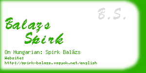 balazs spirk business card